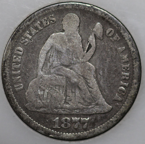 1877-P Seated Liberty Dime 90% Silver, 100+ years Old As Shown [SN01]