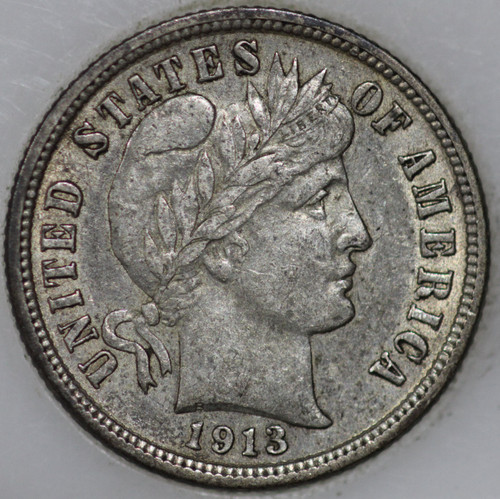 1913-P Barber Dime 90% Silver, 100+ years Old As Shown [SN01]