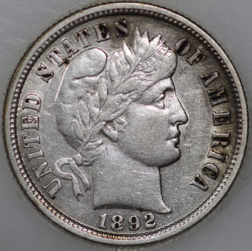 1892-P Barber Dime 90% Silver, 100+ years Old As Shown [SN02]