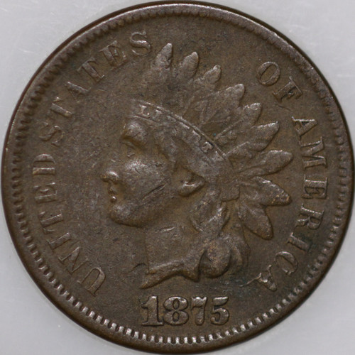 1875-P Indian Cent Popular Collector Coin Over 100 years old As Shown [SN04]