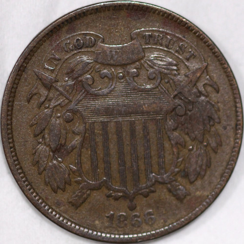 1866-P Two Cent Piece Over 150 years Old [SN05]