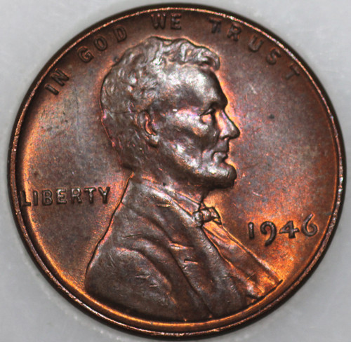 1946-P Wheat Cent Uncirculated with Select Natural Toning As Shown [SN01]
