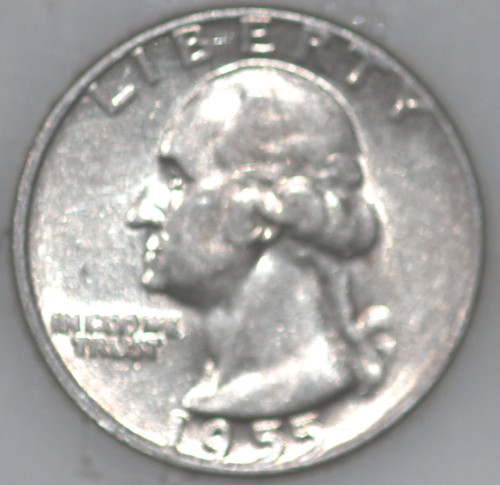 1955-P Washington Quarter 90% Silver As Shown [SN02]