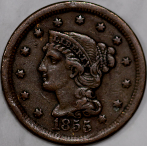 1855-P Large Cent, Over 150 Years Old As Shown [SN01]