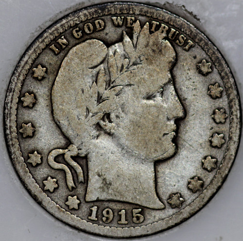 1915-D Barber Quarter 90% Silver, 100+ years Old As Shown [SN03]