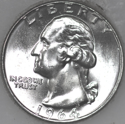 1964-P Washington Quarter 90% Silver Uncirculated As Shown [SN03]