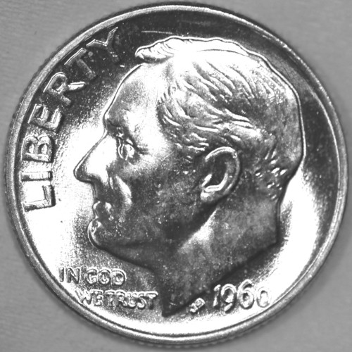 1960-P Roosevelt Dime Uncirculated BU 90% Silver
