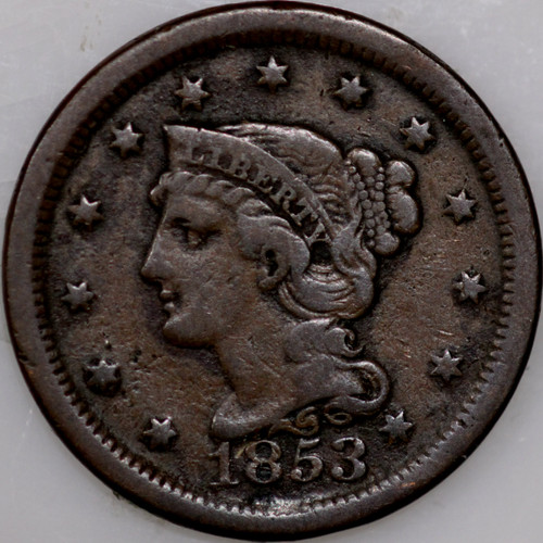 1853-P Large Cent, Over 150 Years Old As Shown [SN02]