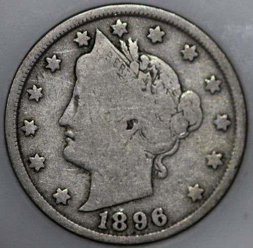 1896-P Liberty Nickel, aka V Nickel, 100+ Years Old As Shown [SN04]
