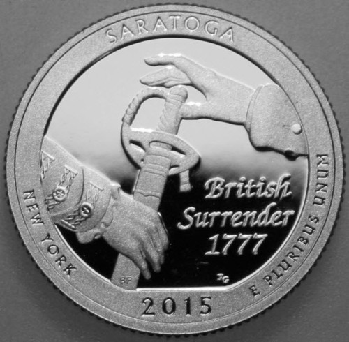 2015-S ATB Quarter Silver Proof Saratoga SA Nice No Problem Coin