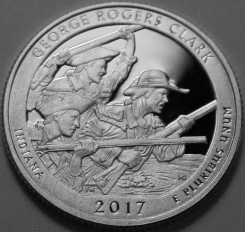 2017-S ATB Quarter Silver Proof George Clark Nice No Problem Coin