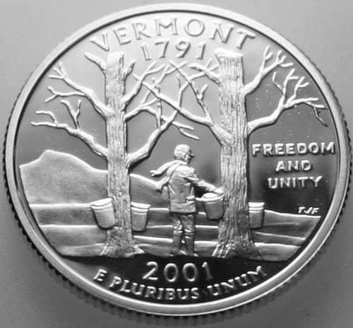 2001-S State Quarter Silver Proof Vermont VT Nice No Problem Coin