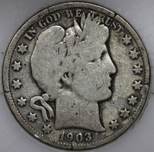 1903-S Barber Half Dollar 90% Silver, 100+ years Old As Shown [SN02]