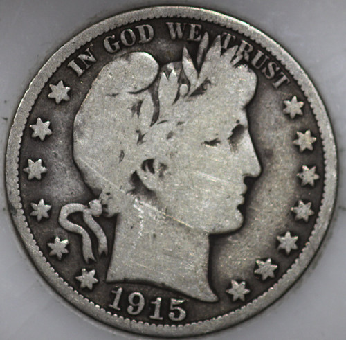 1915-P Barber Half Dollar 90% Silver, 100+ years Old As Shown [SN02]