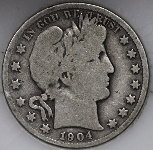 1904-S Barber Half Dollar 90% Silver, 100+ years Old As Shown [SN02]