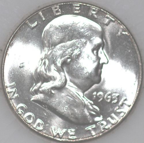 1963-P Franklin Half Dollar Uncirculated 90% Silver As Shown [SN02]