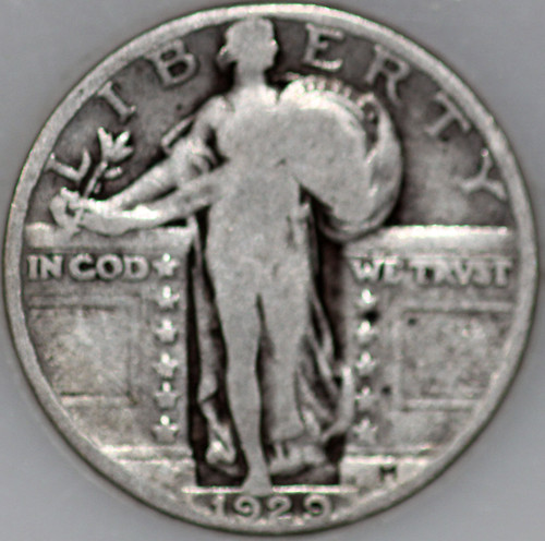 1929-P Standing Liberty Quarter 90% Silver, Classic Coin As Shown [SN02]