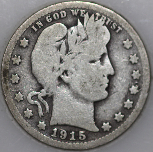 1915-P Barber Quarter 90% Silver, 100+ years Old As Shown [SN03]