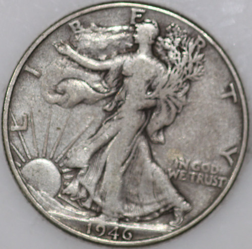 1946-P Walking Liberty Half Dollar DDR (Scarce) 90% Silver, As Shown [SN01]