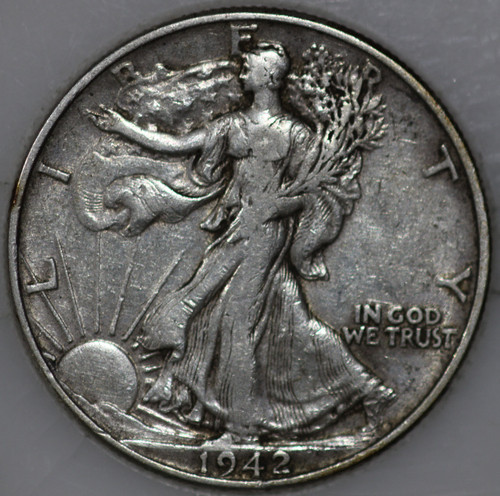 1942-P Walking Liberty Half Dollar 90% Silver As Shown [SN01]