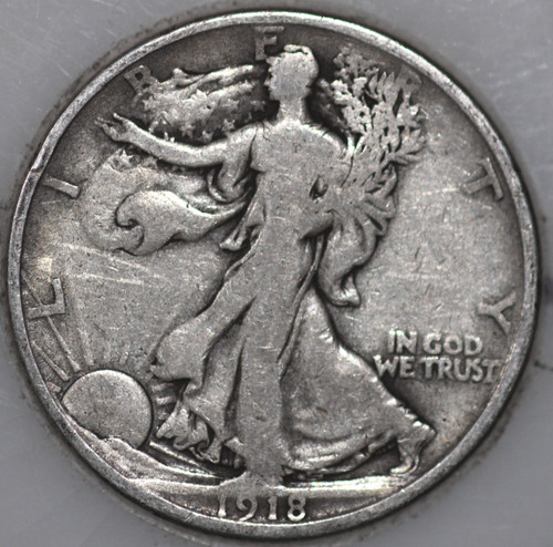 1918-S Walking Liberty Half Dollar 90% Silver As Shown [SN01]