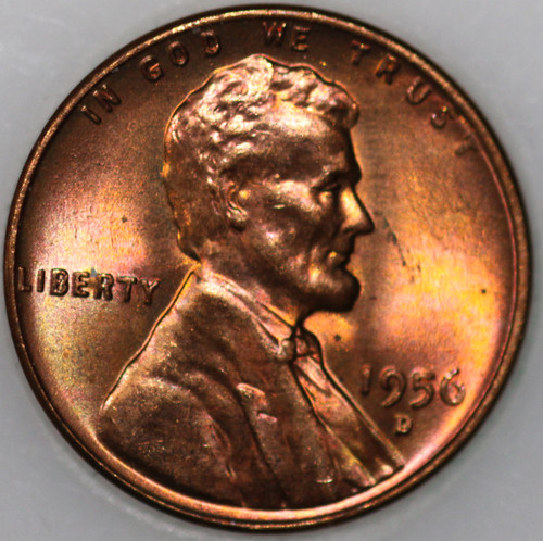 1956-D Wheat Cent with Select Natural Toning As Shown
