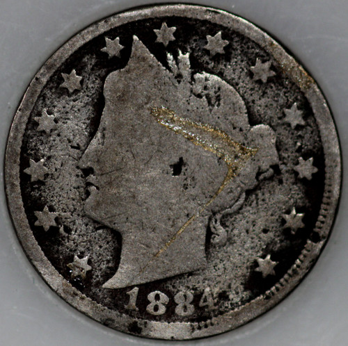 1884-P Liberty Nickel, aka V Nickel, 100+ Years Old As Shown [SN02]