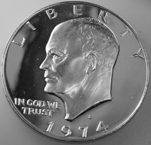 1974-S Eisenhower Dollar 40% Silver Proof Nice no problem coin