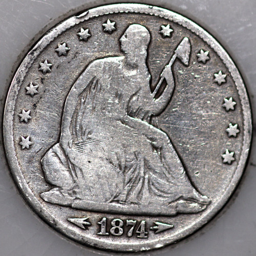 1874-P Seated Liberty Half Dollar 90% Silver As Shown [SN01]