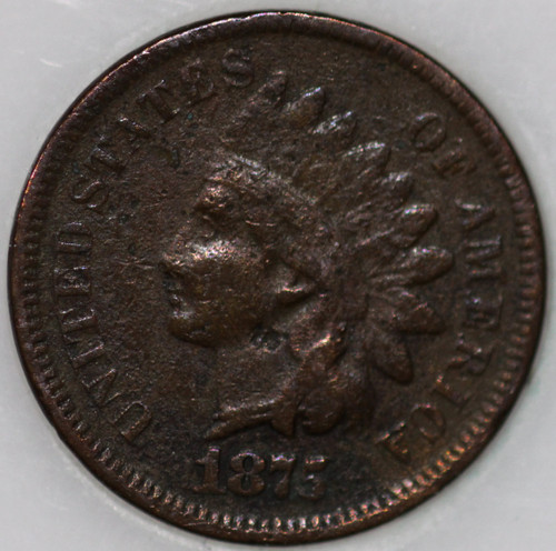 1875-P Indian Cent Over 100 years old As Shown [SN02]