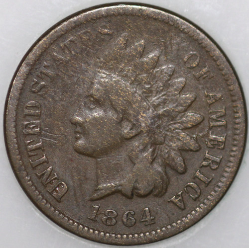 1864-P Indian Cent 'L' Longacre Variety SCARCE As Shown [SN01]
