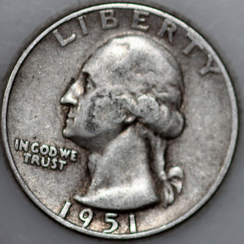 1951-S Washington Quarter 90% Silver As Shown [SN02]