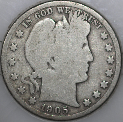 1905-S Barber Half Dollar 90% Silver, 100+ years Old As Shown [SN04]