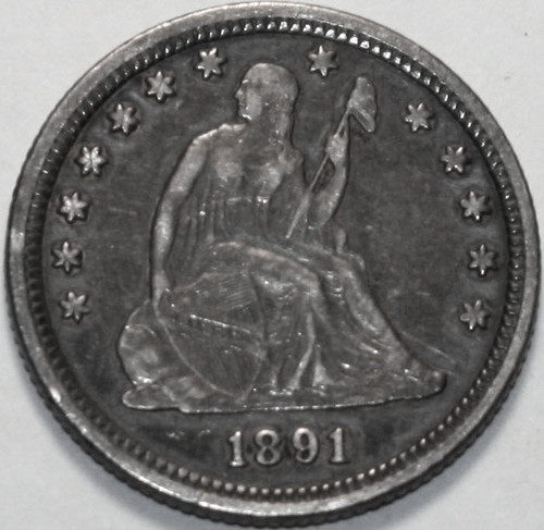 1891-P Seated Liberty Quarter 90% Silver PROOF Scarce, As Shown [SN01]
