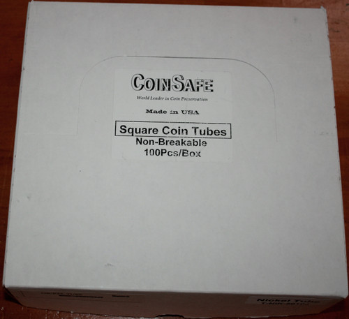 100 Square Coin Tubes For Nickels, Holds 40 Coins Each, Stackable, Non-Breakable 100 Square Coin Tubes For Nickels, Holds 40 Coins Each, Stackable, Non-Breakable