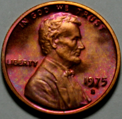 1975-S Memorial Cent with Select Natural Toning, Uncirculated As Shown [SN01]