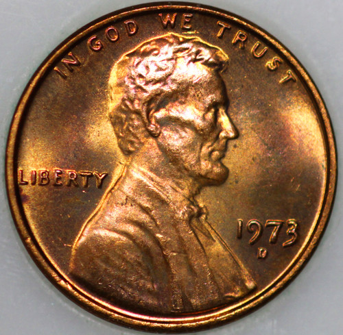 1973-D Memorial Cent with Select Natural Toning, Uncirculated As Shown [SN01]
