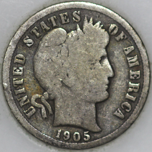 1905-P Barber Dime 90% Silver, 100+ years Old As Shown [SN02]