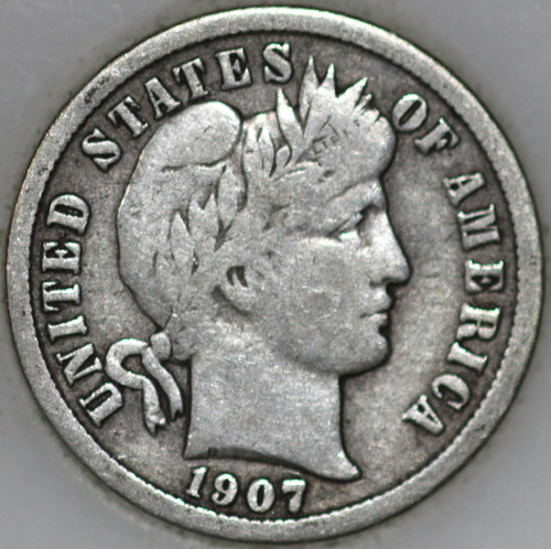 1907-O Barber Dime 90% Silver, 100+ years Old As Shown [SN02]