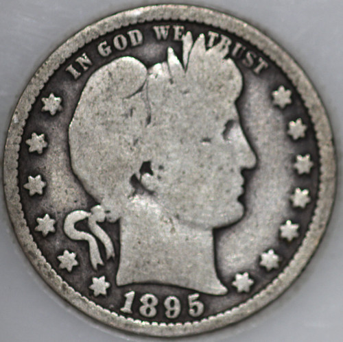 1895-P Barber Quarter 90% Silver, 100+ years Old As Shown [SN01]