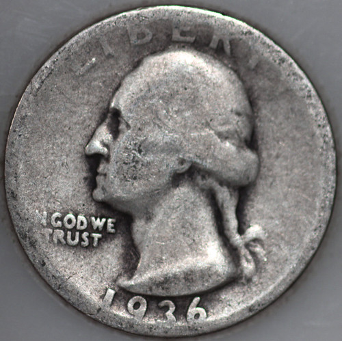 1936-D Washington Quarter 90% Silver As Shown [SN01]