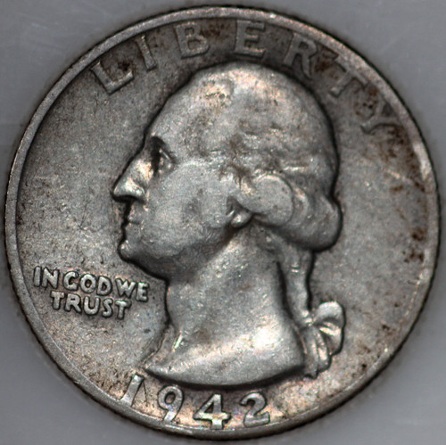 1942-D Washington Quarter 90% Silver As Shown [SN02]