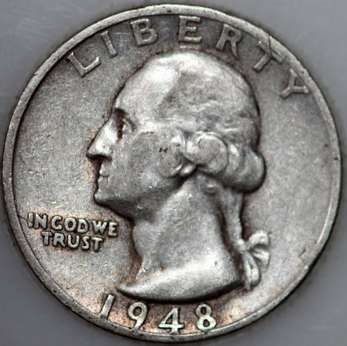 1948-S Washington Quarter 90% Silver As Shown [SN02]
