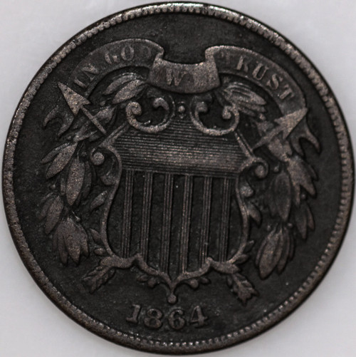 1864-P Two Cent Piece Large Motto, over 150 years old As Shown