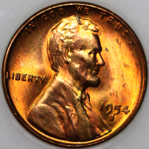 1954-S Wheat Cent with Select Natural Toning As Shown [SN01]