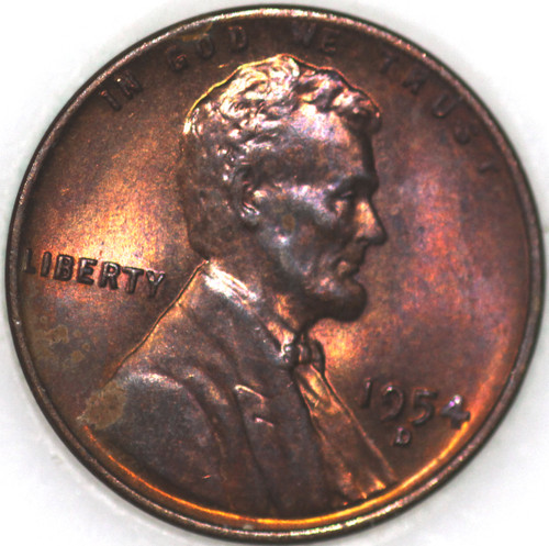1954-D Wheat Cent with Select Natural Toning As Shown [SN01]