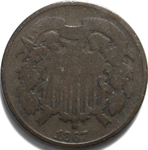 1867-P Two Cent Piece, over 150 years old As Shown [SN02]