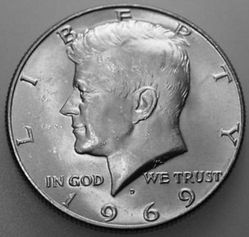 1969-D Kennedy Half Dollar Uncirculated 40% Silver