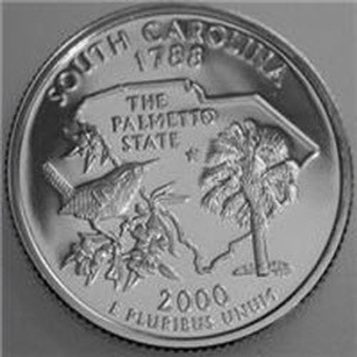 2000-S State Quarter Silver Proof South Carolina SC No Problem Coin