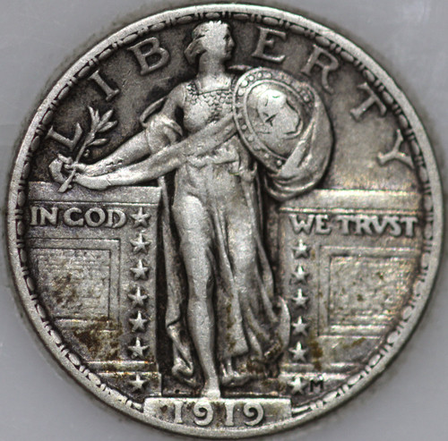 1919-P Standing Liberty Quarter 90% Silver, Classic Coin As Shown [SN01]